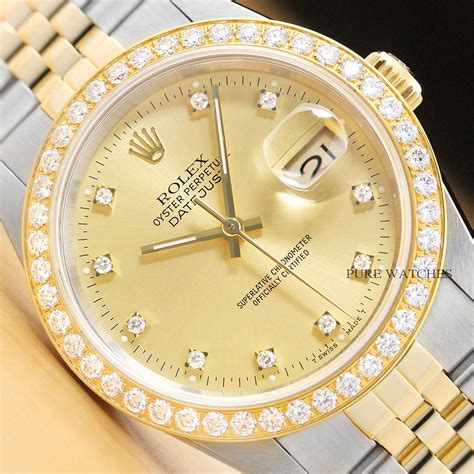 1993 two tone rolex with diamond dial and bezel|rolex 16233 diamond.